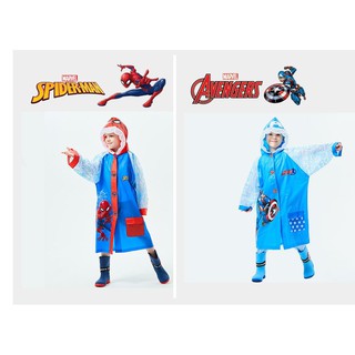 mandyshop 【M4133】㊣ Disney迪士尼漫威蜘蛛人/美國隊長兒童釦子式書包雨衣