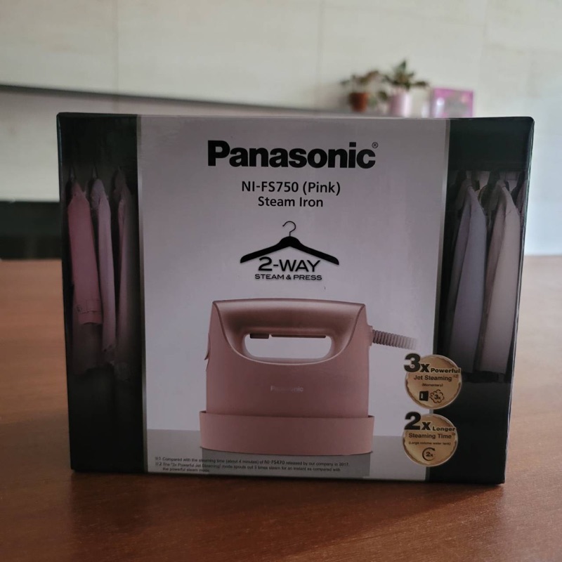 [現貨］［當天出貨］【Panasonic 國際牌】平燙/掛燙2合1蒸氣熨斗NI-FS750-P(粉)