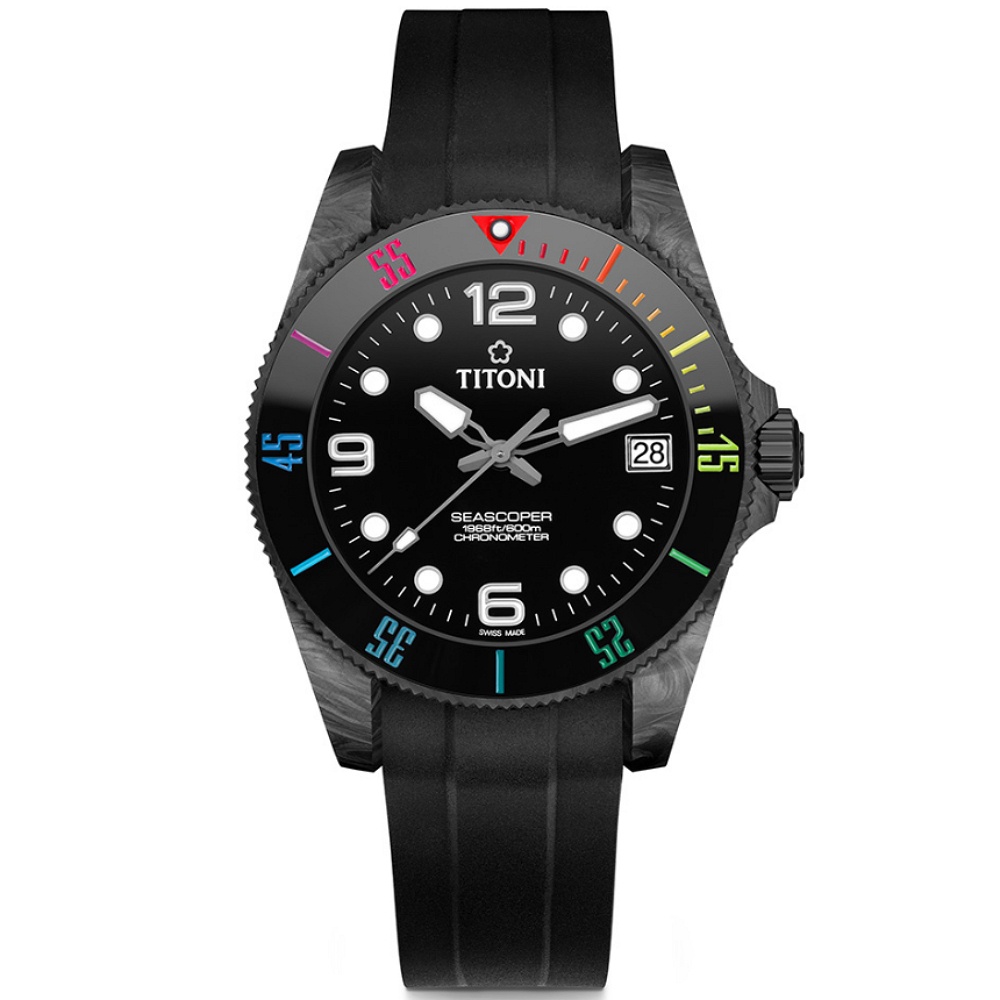 【聊聊甜甜價】TITONI 梅花錶 SEASCOPER 600 陶瓷錶圈潛水機械腕錶 83600C-RA-256