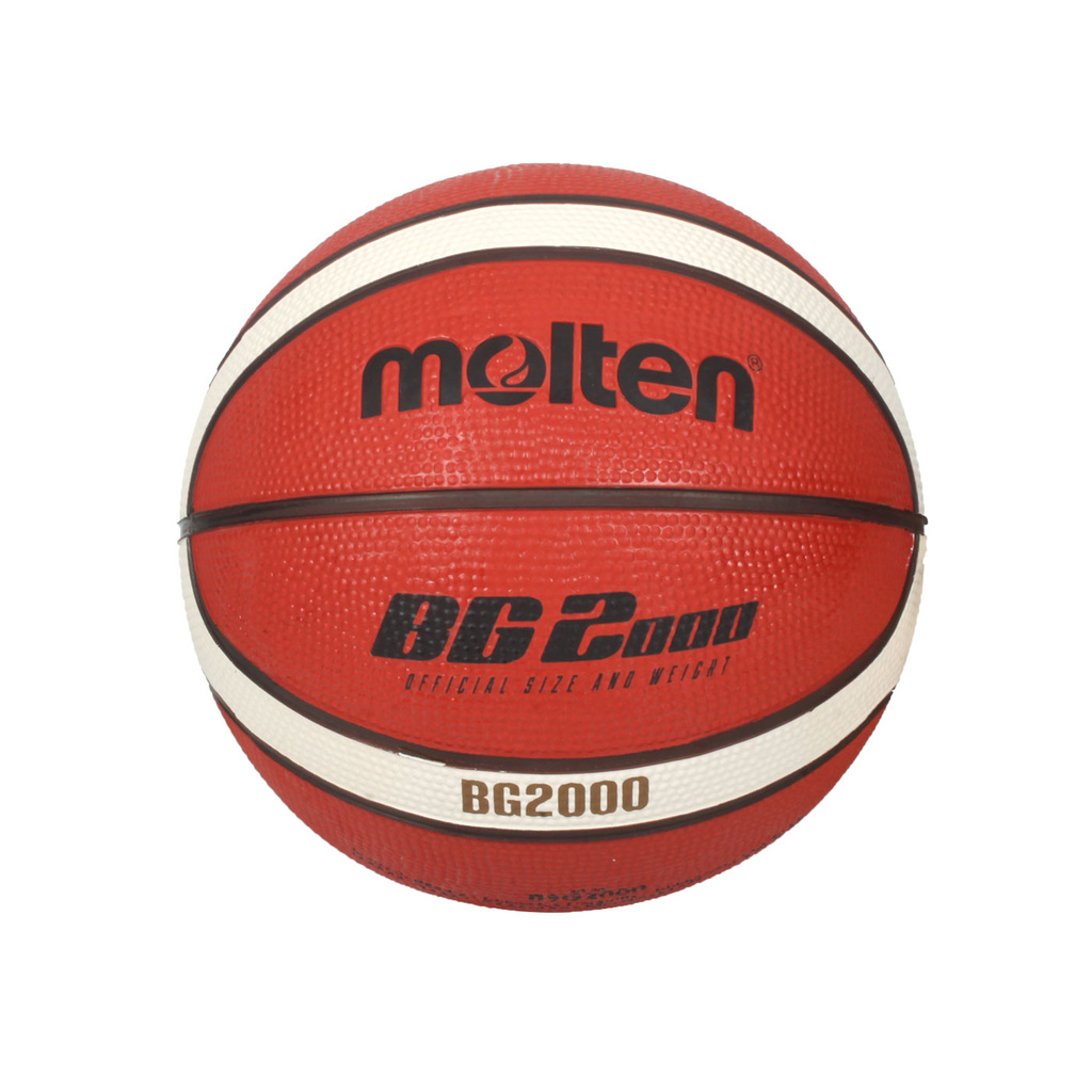 Molten 12片橡膠平溝籃球(3號球 運動 訓練 室外 戶外「B3G2000」 橘米白