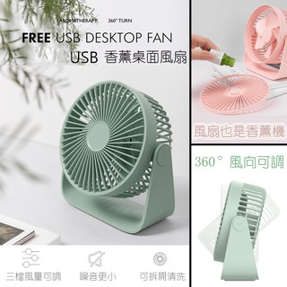 ✤黑熊嚴選✤ 現貨 360度旋轉香薰風扇 風扇 三段風扇 USB插座風扇 桌上風扇 擴香風扇 桌面風扇 香薰 香氛機