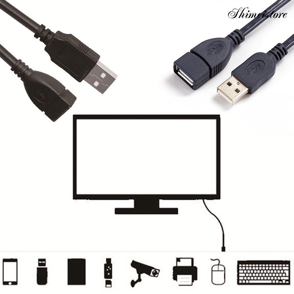 【時美3C】黑色USB延長線 1米USB公對母A/F數據延長線