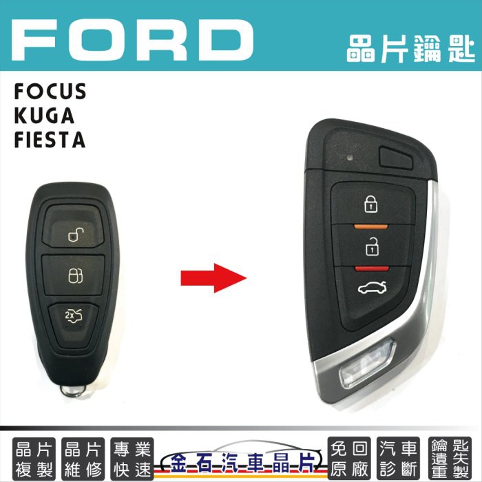 2016年前 FORD 福特 FOCUS FIESTA KUGA 汽車晶片 感應 不用回原廠 鎖匙複製