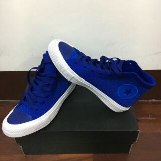 CONVERSE 高筒帆布鞋 Chuck Taylor All Star Nike Flyknit 藍色 24.5