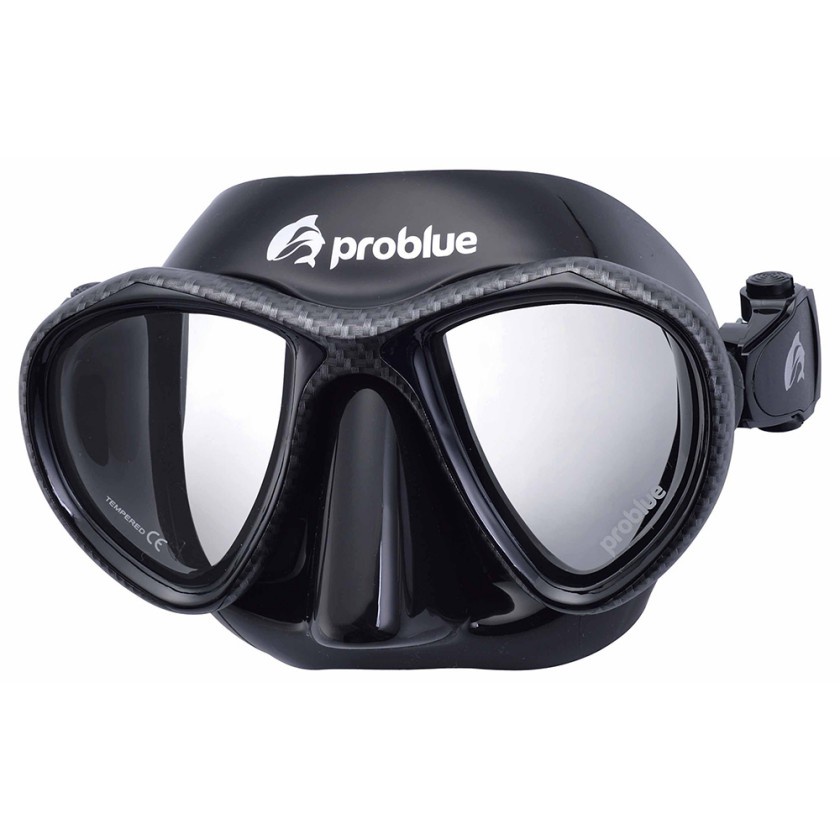可分期【IDiver海怪水下】Problue－碳纖紋框低容積防霧雙面鏡｜自潛 水攝 穿搭神器  可搭配度數鏡片 近視