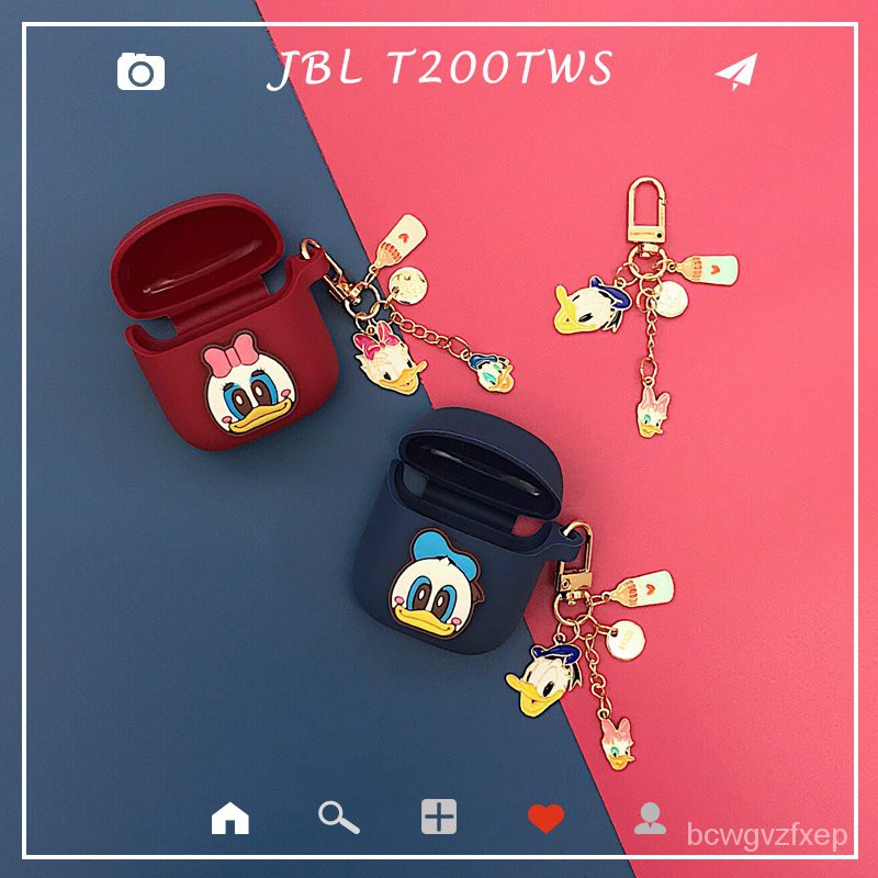 新款適用於JBL T220TWS 無線藍牙耳機保護套t225可愛卡通硅膠軟殼情侶