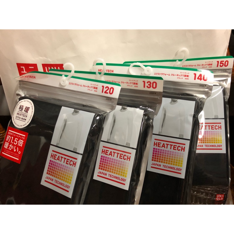 日本UNIQLO 兒童HEATTECH EXTRA WARM 1.5倍極暖T恤 發熱衣 保暖衣