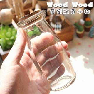 限時特殺 ☆Wood Wood【WZ403】Zakka 日式可愛軟木塞玻璃瓶牛奶瓶置物瓶 -現貨+預購