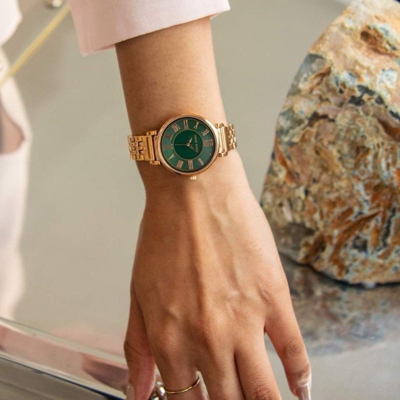 Anne Klein 翡翠綠羅馬氣質腕錶