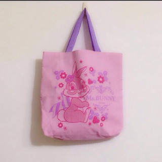 全新 日本帶回 Disney 迪士尼 邦尼兔 粉紫色 帆布包 托特包