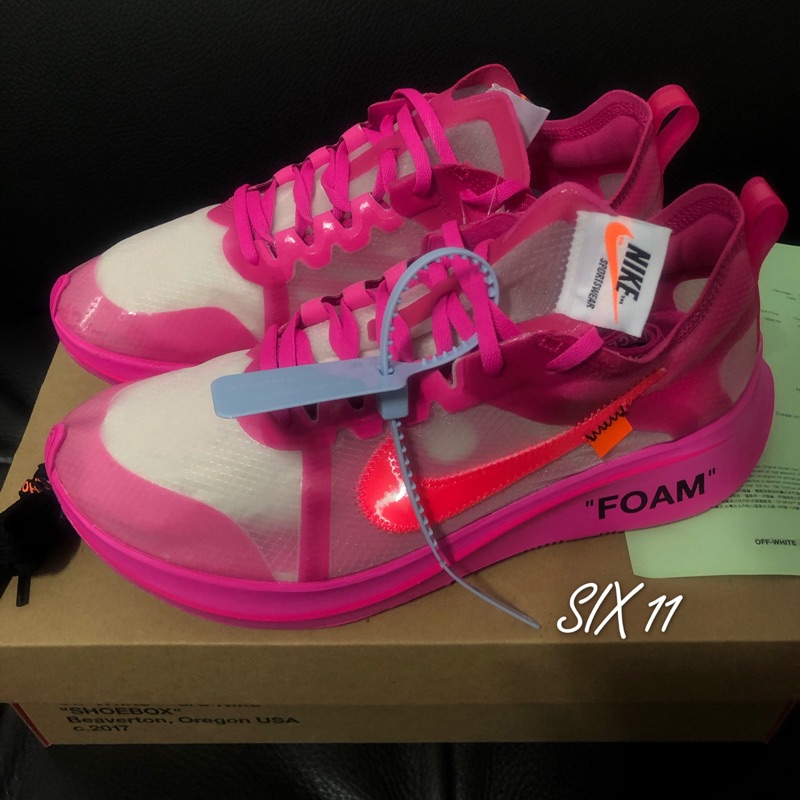 @SIX@超限量~限定 NIKE THE 10:NIKE ZOOM FLY Off-White 桃粉配色 黃金尺寸：9號