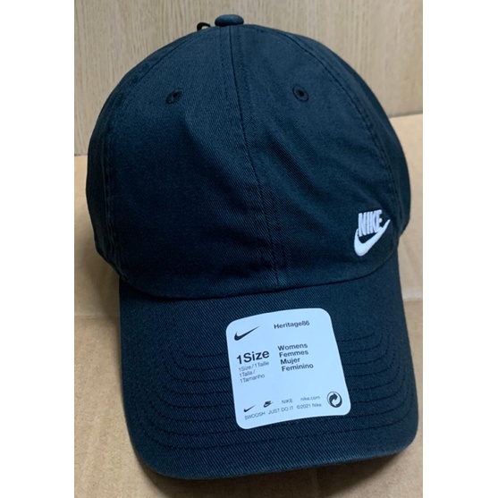 NIKE棒球帽 (AO8662-010黑) 新標籤 電繡logo 老帽 男女都可戴 後面是鐵環可自行調整鬆緊 正品公司貨