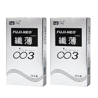 纖薄 FUJI-NEO 不二新創 衛生套 保險套 銀 (12入/盒x2盒)