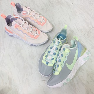 nike react element 55 櫻花粉 薰衣草紫 薄荷綠 慢跑鞋 女 bq2728-601 dot聚點