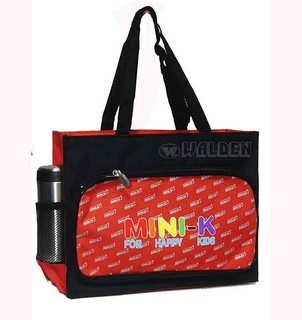 《葳爾登》MINI-K兒童手提袋便當袋/補習袋/文具袋可放A4/購物袋/MINI-K餐袋才藝袋2255紅色