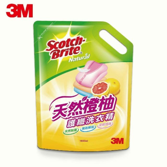 3m天然橙柚護纖洗衣精補充包1600ml