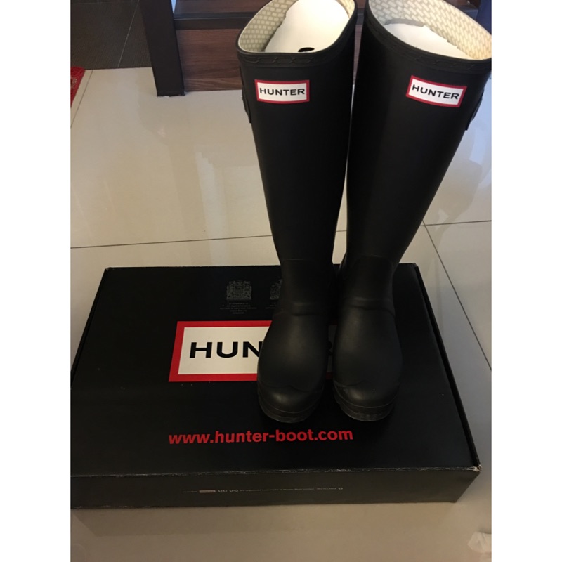 hunter 黑色霧面雨靴