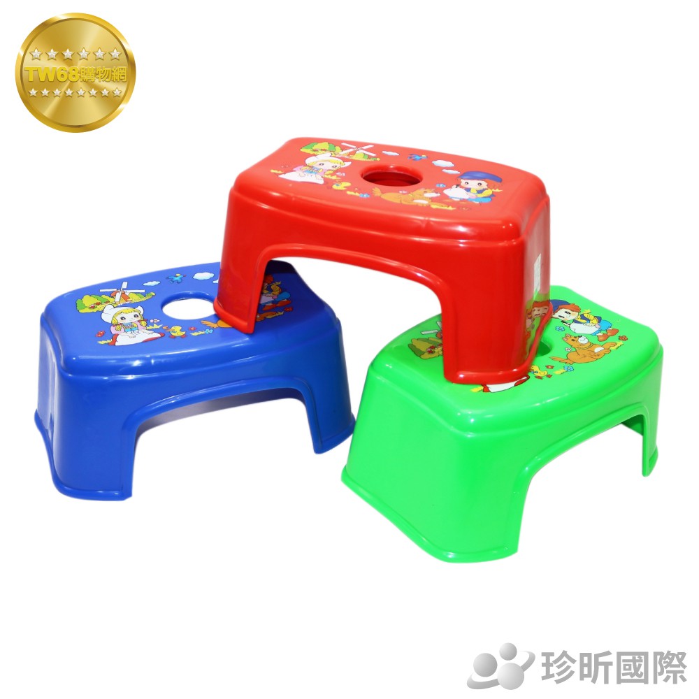 塑膠大方椅 台灣製  顏色隨機出貨 長約28x寬約20x高約15cm 椅子 座椅 板凳【TW68】