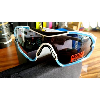 ~騎車趣~ 白藍色 EXUSTAR自行車 太陽眼鏡 防風眼鏡 運動眼鏡
