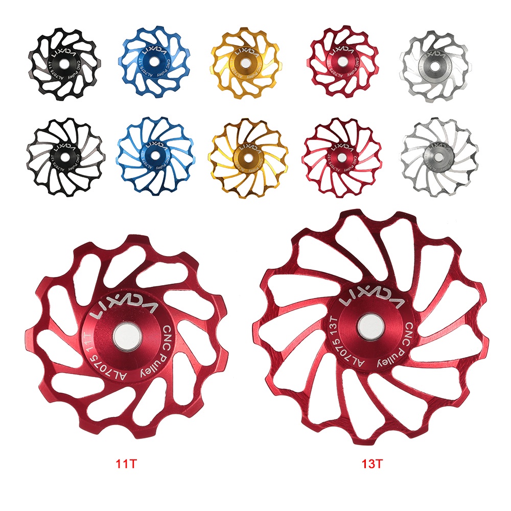 Lixada 自行車7075鋁合金後撥導輪後變速器導輪13齒藍色