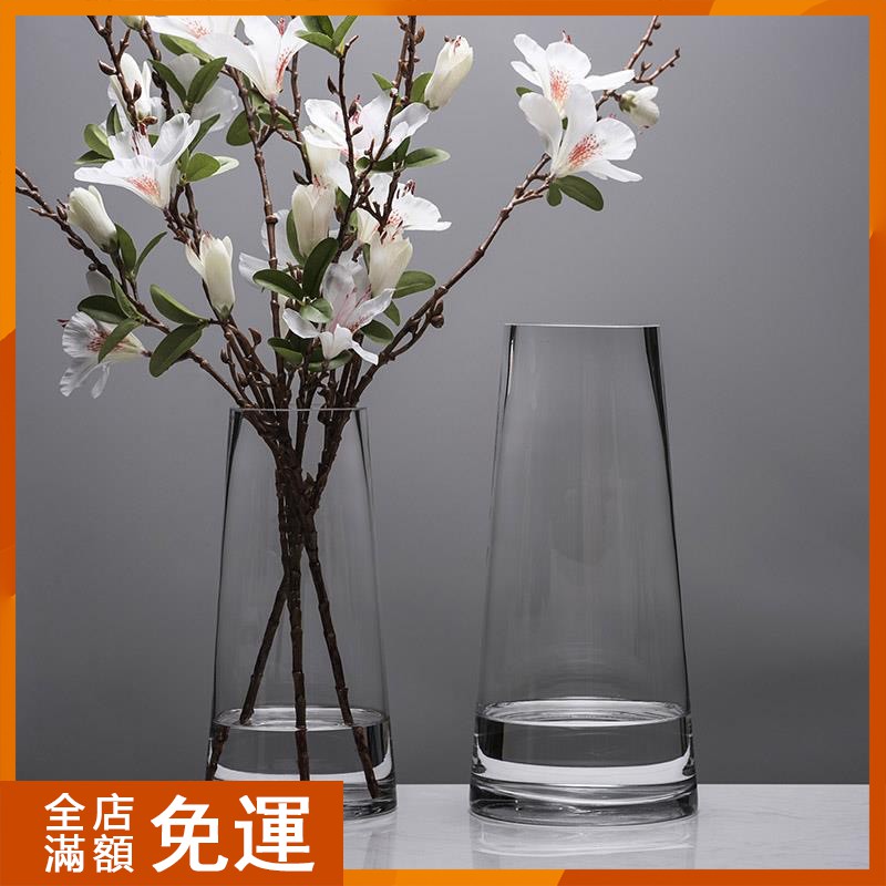 【家品悠選 24h出貨】北歐T型簡約 玻璃 花瓶 透明 圓柱花器 客廳 餐桌家居裝飾插花 花瓶 擺設