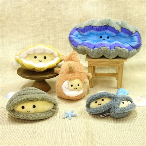 現貨日本海中散步貝類生物玩偶共五款蛤蜊 珍珠貝 淡水蛤 頭巾貝 巨蛤 蝦皮購物