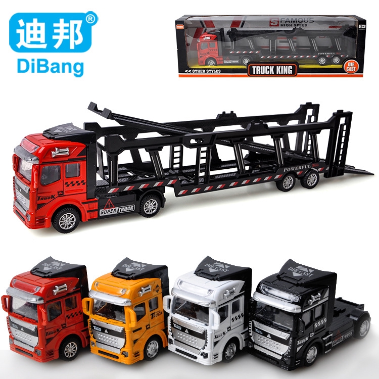 我愛小汽車 現貨 兒童益智玩具合金車模型玩具車玩具拖車回力貨櫃車玩具 蝦皮購物