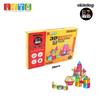 Okiedog EZLink 磁性建築瓷磚 28PCS 兒童益智玩具