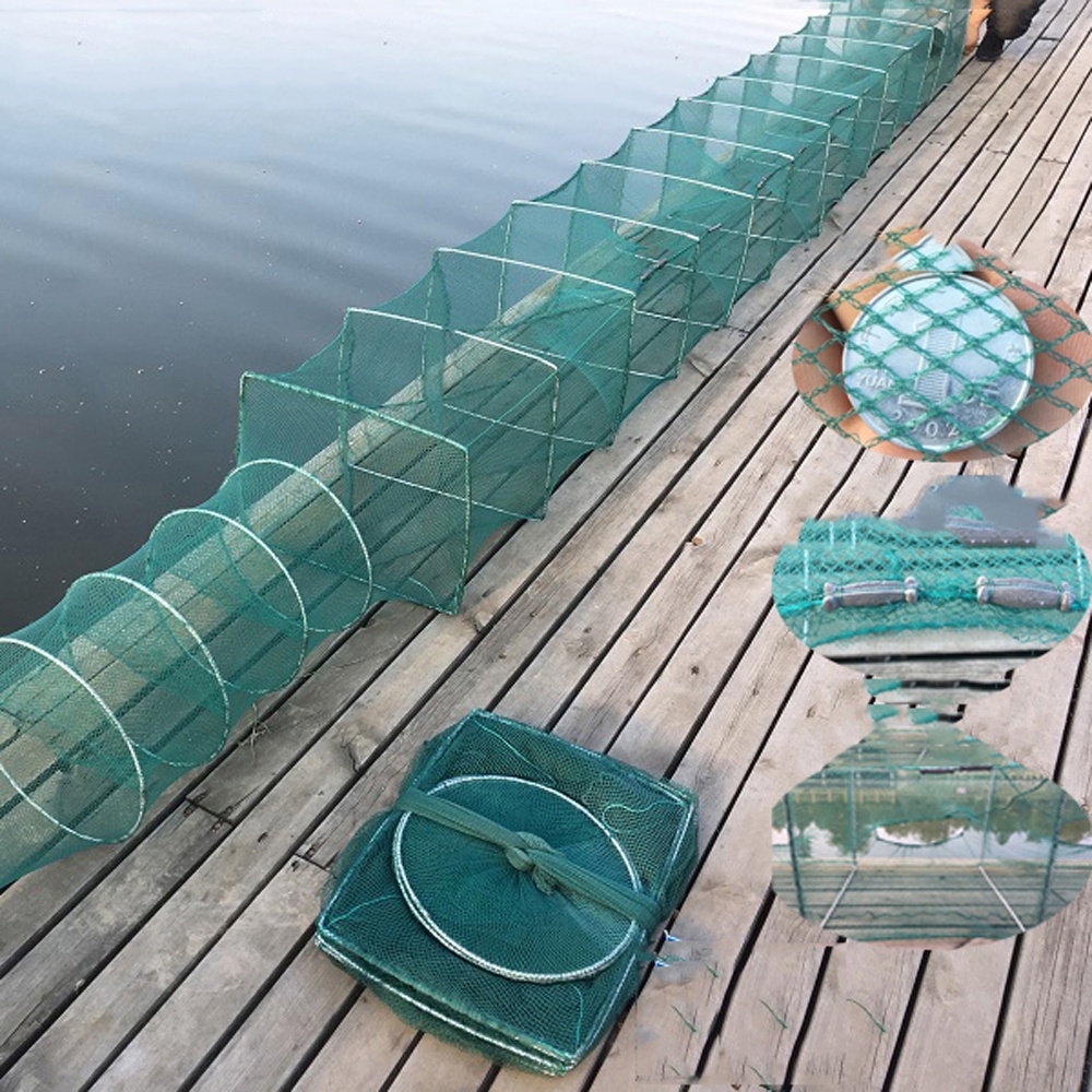 尼龍長漁網沉降器深水便攜式螃蟹龍蝦龍蝦捕撈器捕撈器魚網蝦網