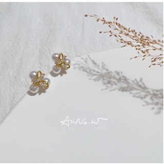 AnNa.W 花漾｜浪漫璀璨珍珠耳環｜925純銀 韓國製