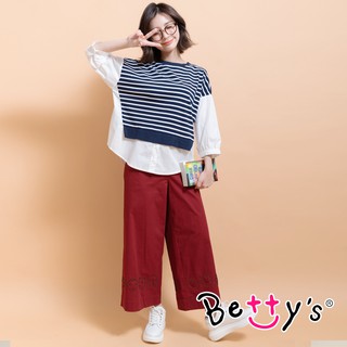 betty’s獨家(95)文青風質感九分寬褲(共二色)