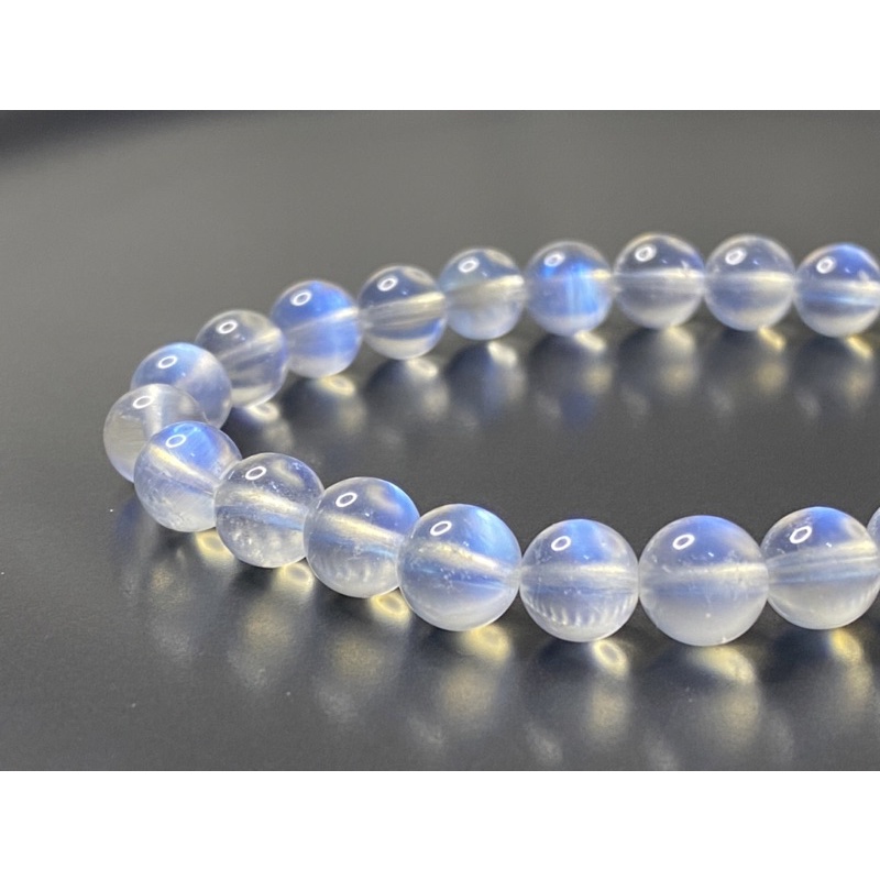 天然 高品 斯里蘭卡 藍月光石 手珠 手串 手鍊 藍月光 （奶油體）7.5mm👍台灣現貨，實體拍攝。
