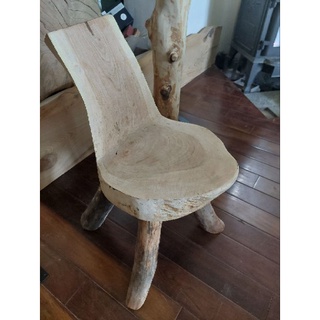 手工一體成型厚實實木椅休閒椅