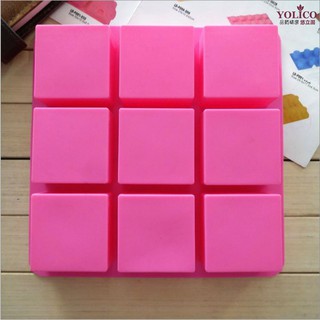 【悠立固】9連 正方形矽膠模具 方形矽膠模 四方形模 加厚款195g 九宮格手工皂模具 渲染皂適用 布丁果凍模具