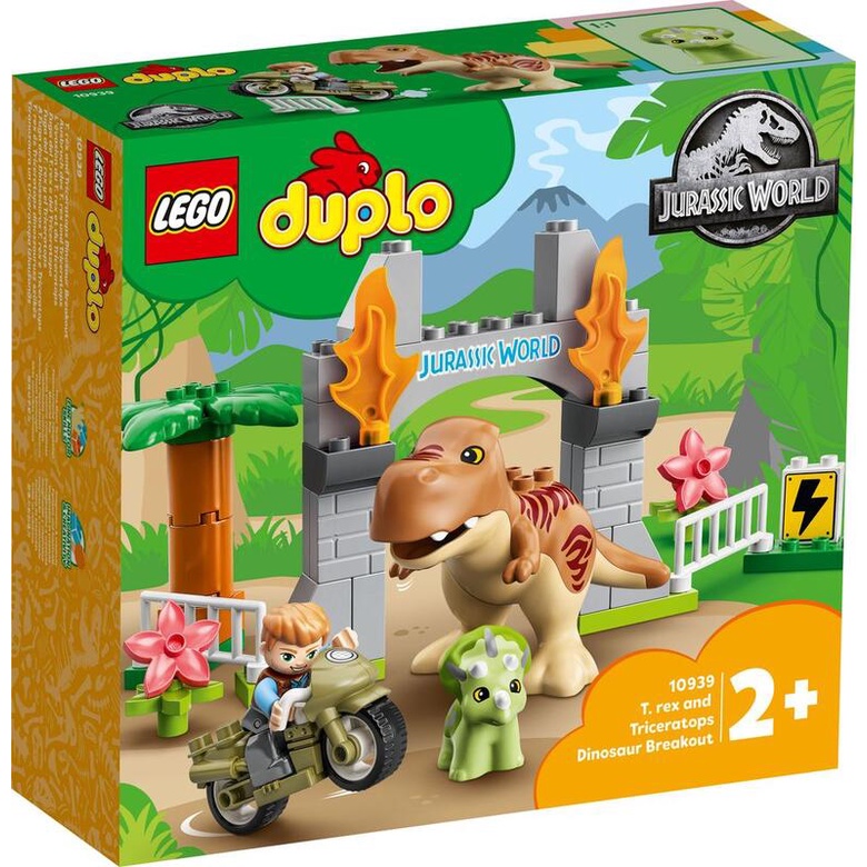 【玩具偵探】(現貨) 樂高 LEGO 10939 duplo 得寶系列 侏儸紀暴龍與三角龍逃脫