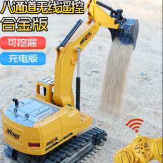 遙控挖掘機合金模擬中大型工程挖土機模型充電電動兒童玩具車