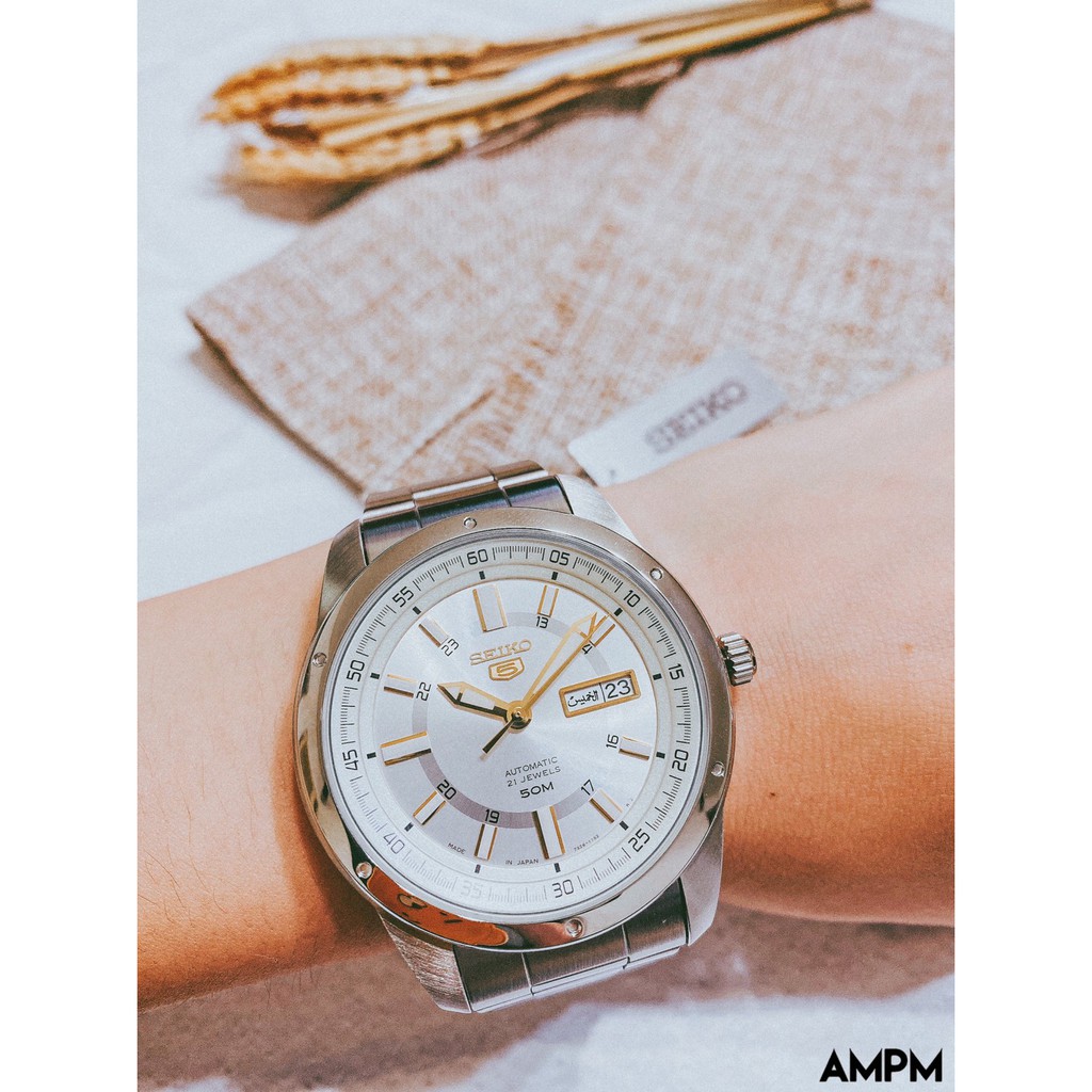 全新 現貨 SEIKO SNKN11J1 精工錶 手錶 精工5號 機械錶 43mm 白面盤 日期視窗 鋼錶帶 男錶女錶