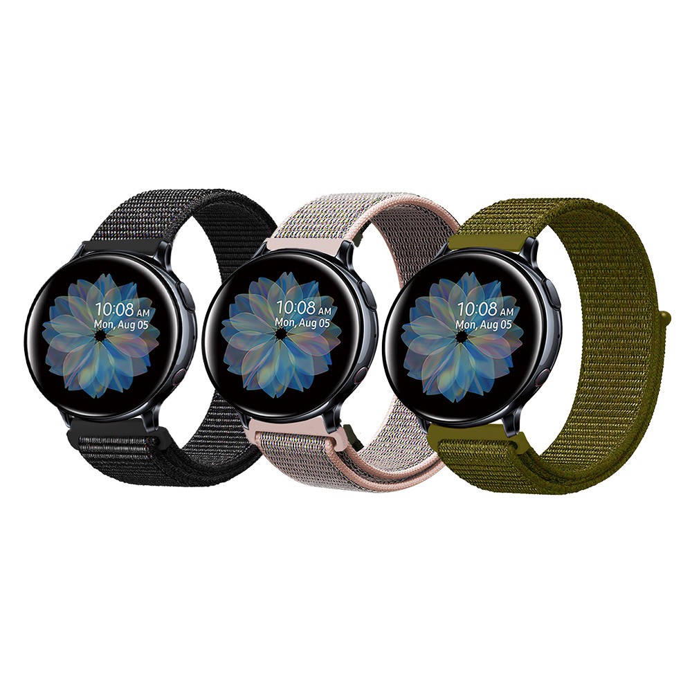 Samsung Galaxy Watch 40/42/44mm通用 尼龍織紋/ 磁吸式/ 純色 錶帶 (寬度20mm)