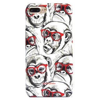 SaraGarden 客製化 iPhoneXR/XSMax/8Plus/6S手機殼【多款手機型號提供】 紅色眼鏡猩猩
