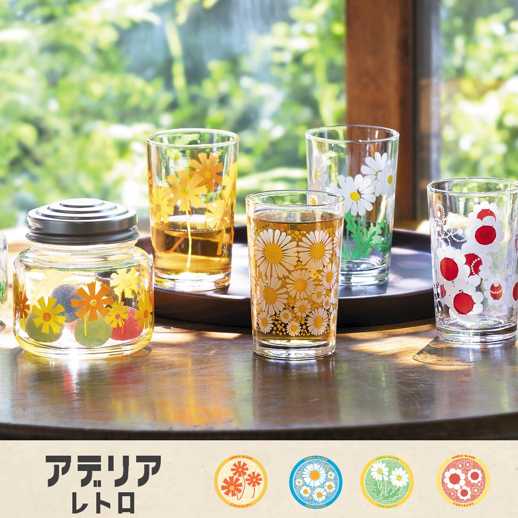 日本 ADERIA 日本製 昭和時代 復古風 玻璃罐 玻璃杯 冰淇淋高腳杯 超可愛復古款