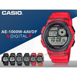 CASIO AE-1000W-4A 男錶 電子錶 橡膠帶 模擬飛機儀表板環球 LED AE-1000W