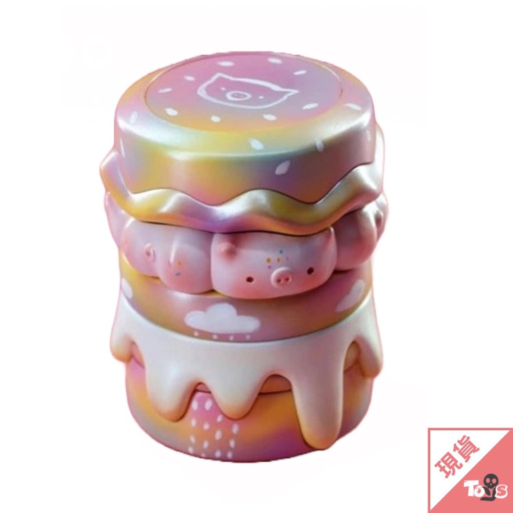 （現貨）CHAOS STAR BOOBOO漢堡豬扒 珠光彩虹 9cm 正版 大娃 大型公仔 設計師玩具 限量 玩具有毒