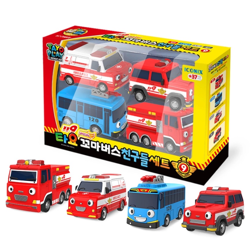 「芃芃玩具」韓國 TAYO小巴士 TAYO消防救援車4件組 貨號09101