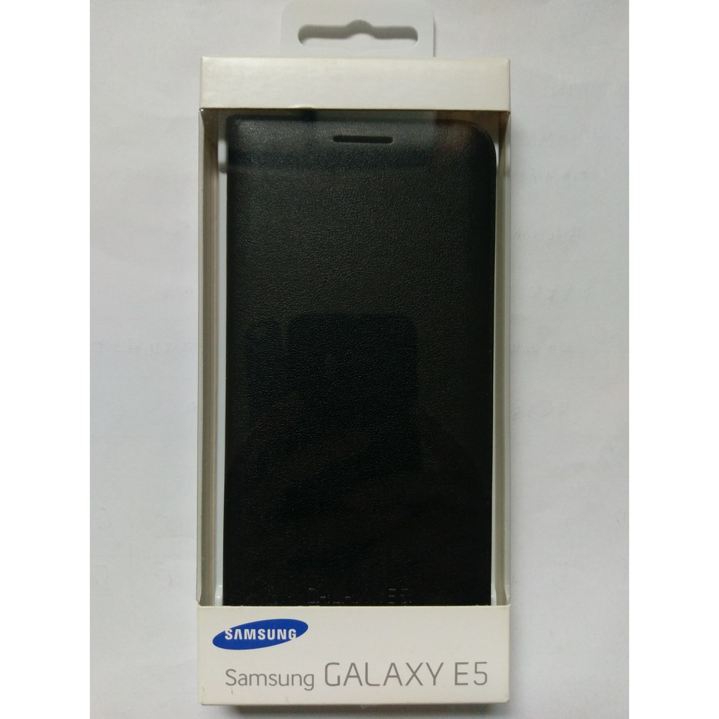 Samsun Galaxy E5 三星原廠翻頁式皮套 黑色