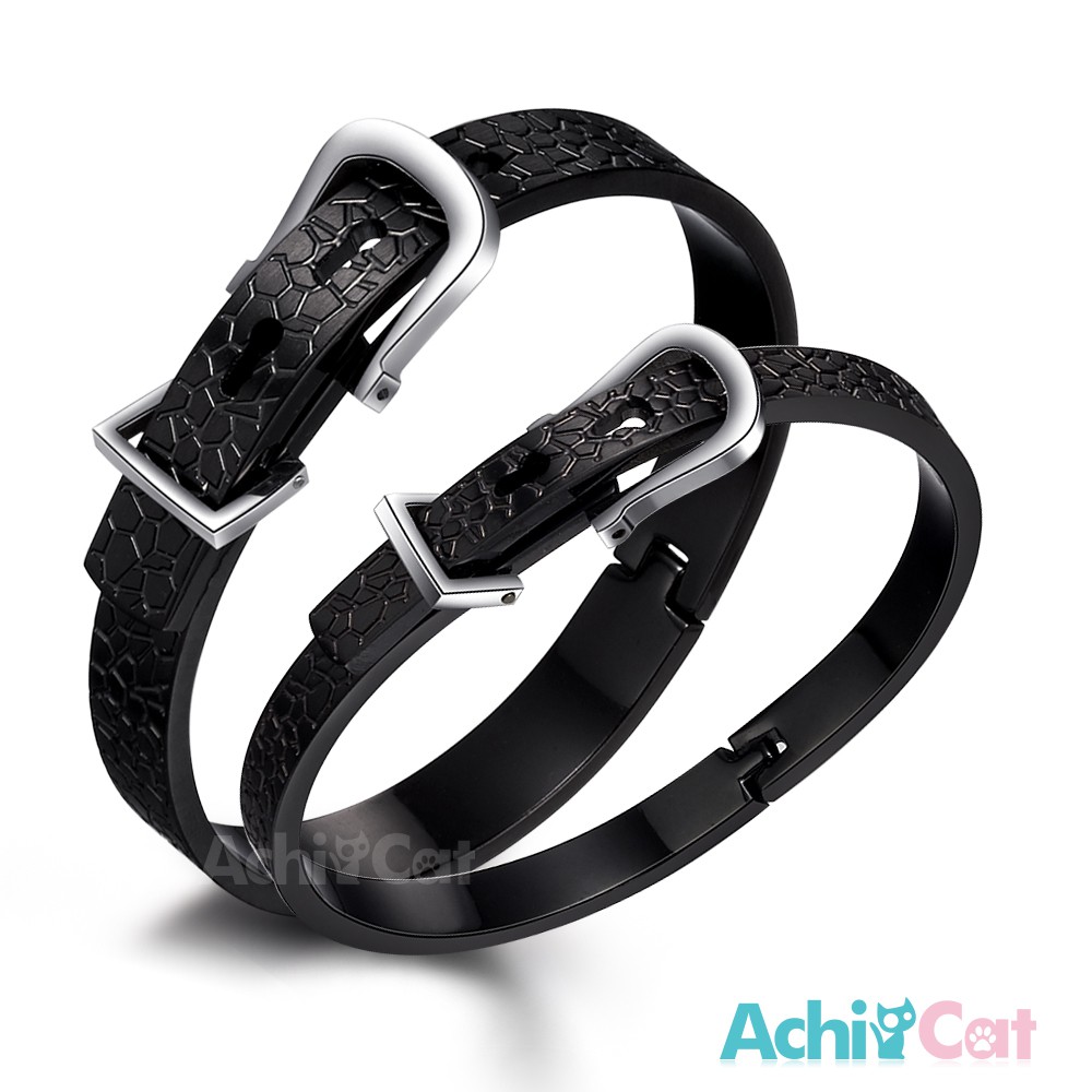 AchiCat．情侶手環．白鋼．鱷魚皮帶．單個價格．情人節禮物．B617
