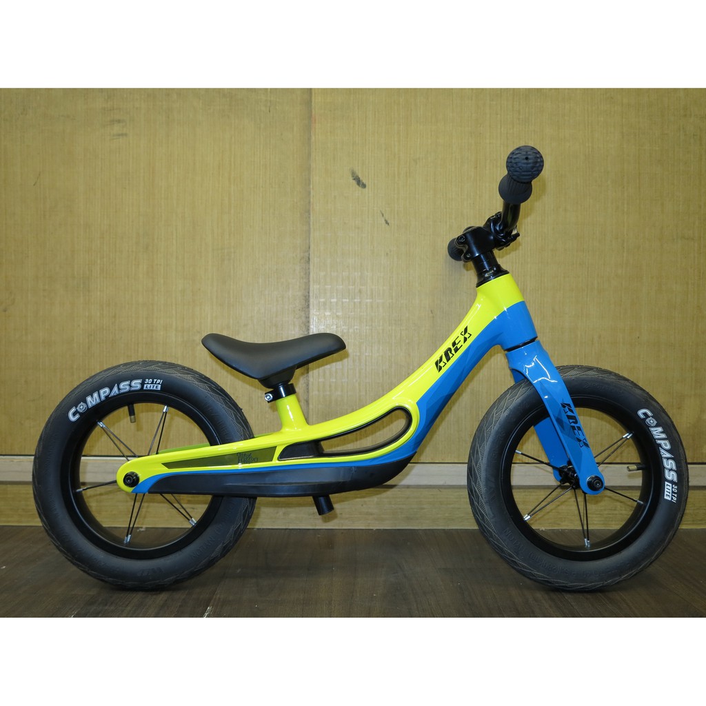 【冠鑫自行車】KREX 兒童/寶寶 平衡車 滑步車 輕量化 鋁鎂合金車架 鋁合金輪圈 充氣胎 培林輪組 黃藍色 高雄