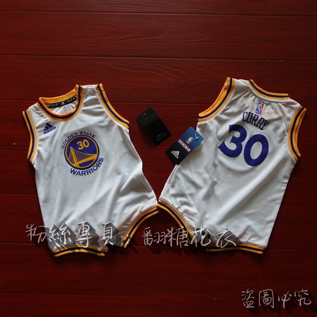 美國NBA官網ADIDAS正品 嬰幼兒 包屁衣 球衣CURRY 30號 庫里勇士隊