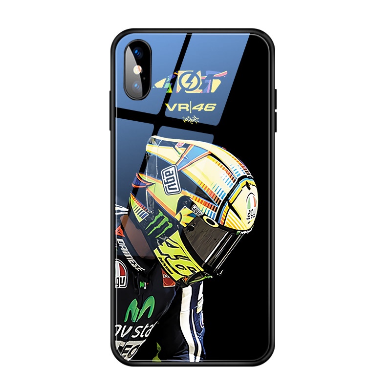 王一博同款羅西VR46機車蘋果12手機殼iphone13玻璃xr外殼iphone8蘋果14promax卡通xs防摔ip1