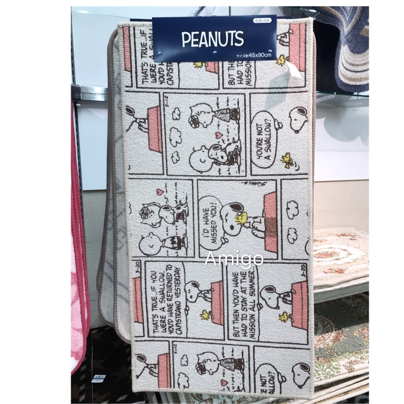 《朋友禮品》日本 PEANUTS X SENKO SNOOPY 漫畫版 史努比 史奴比 糊塗塔克 地墊 踏墊 腳踏墊