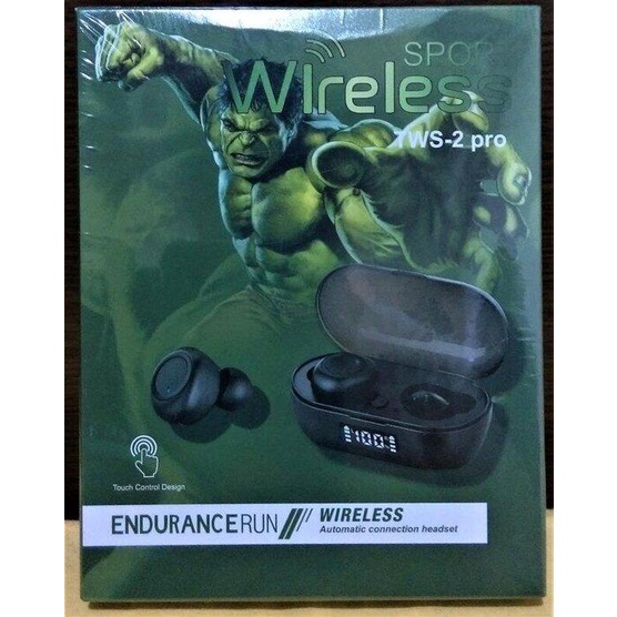 全新 Endurance Run II, TWS2-pro 綠巨人浩克  無線藍芽運動耳機 自動連接, 獨立電量顯示.